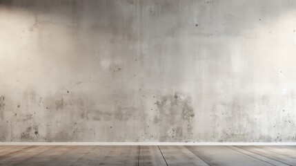 A seamless blend of a textured concrete wall and floor creates a harmonious backdrop