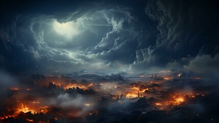 Naklejka premium Bad weather and gray sky during a storm and hurricane storm