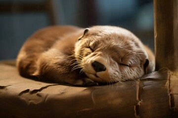 sleeping otter. Generative AI