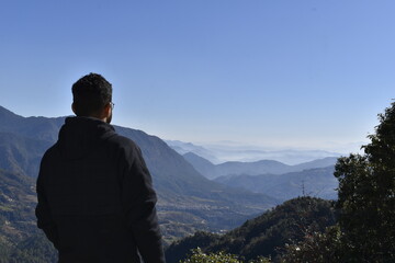 Fototapeta premium person in the mountains