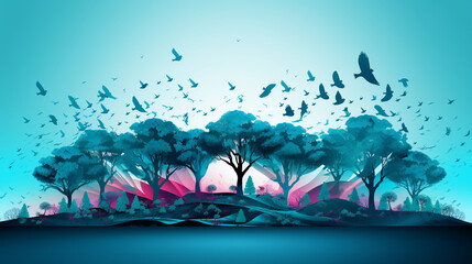 Flat world cancer day background