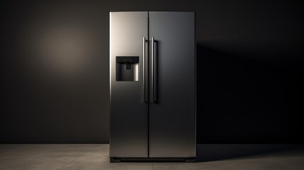 A sleek stainless steel refrigerator stands tall, offering modern cooling solutions