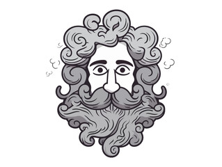 Doodle Vibhuti (sacred ash), cartoon sticker, sketch, vector, Illustration, minimalistic