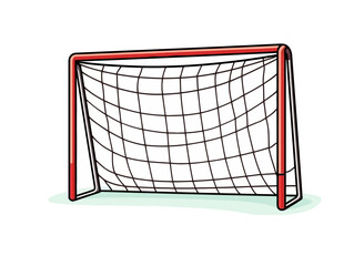 Doodle Goal post, cartoon sticker, sketch, vector, Illustration, minimalistic
