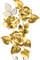 Arrangement of gold roses