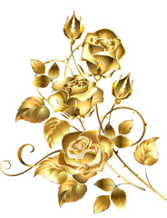 Composition of gold roses