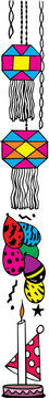 Fun hand drawn party seamless background