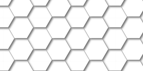 Abstract background with hexagon and white Hexagonal Background. Luxury White Pattern. Vector Illustration. 3D Futuristic abstract honeycomb mosaic white background. geometric mesh cell texture. - obrazy, fototapety, plakaty