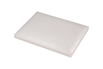 Rectangular white plastic board or tile isolated on transparent background.