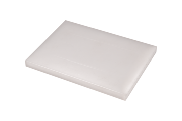 Rectangular white plastic board or tile isolated on transparent background.