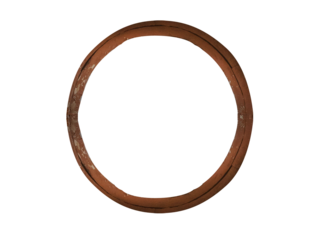 Round wooden old weathered 19th century window isolated on transparent background.