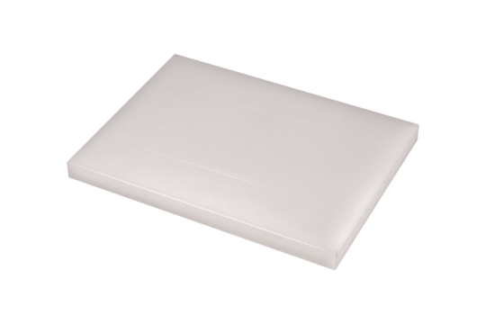 Rectangular white plastic board or tile isolated on transparent background.
