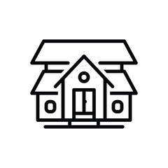 Black line icon for home 