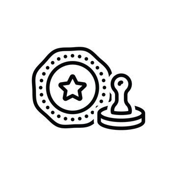 Black line icon for stamp 