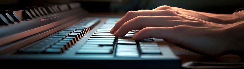 Person Using Computer Keyboard - obrazy, fototapety, plakaty