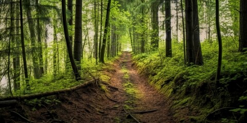 A road with Beautiful forest.
