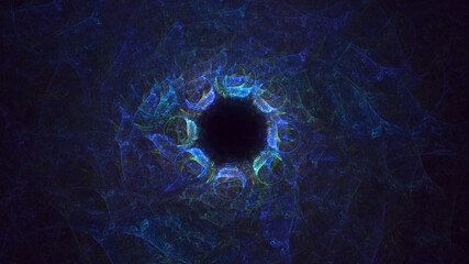 3D manual rendering abstract round hole light background