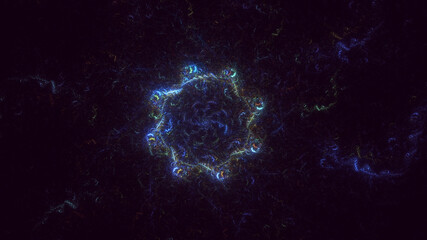 3D manual rendering abstract round hole light background