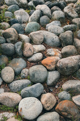 Natural stones. Pebble stones on the shore close up for natural background