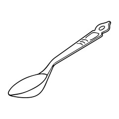 spoon line vector illustration