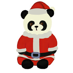 Santa Claus panda doll