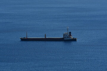 Cargoship near greek island kalymnos