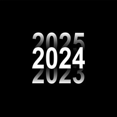 New year text 2024. With year moving concept