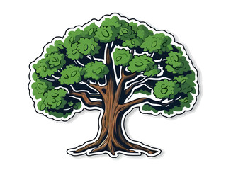 Doodle State tree, cartoon sticker, sketch, vector, Illustration, minimalistic