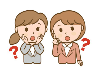 はてな？疑問に思う女性会社員2人セット