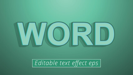 Word Editable 3D Text Effect Eps