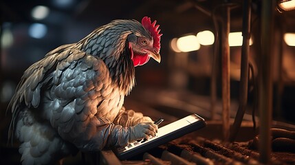 Protective clothing using digital tablets in chicken farms