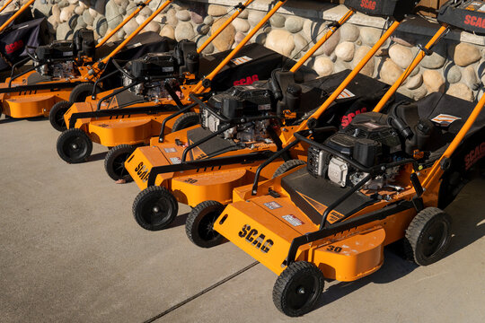 Scag walk behind mowers. Lynden, WA, USA - 13 November 2022