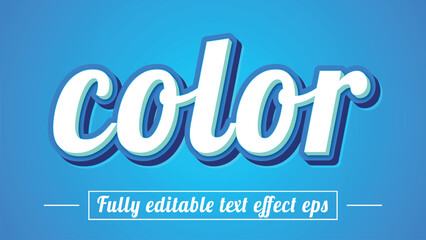 Color  Editable 3D Text Effect 3D style Eps