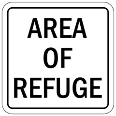 Area of refuge sign and labels