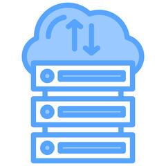 Cloud Storage Blue Icon