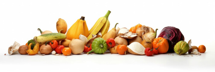 Food waste isolated on a white background.