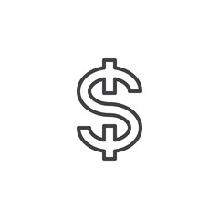 Dollar sign line icon