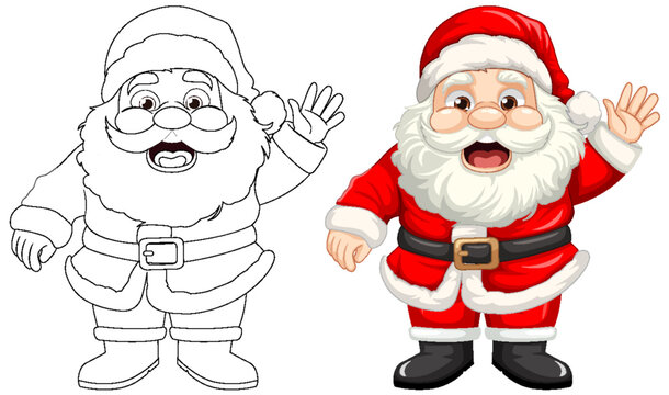 Cute Santa Claus Cartoon Character Greeting for Christmas