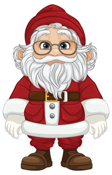 Isolated Santa Claus Cartoon Character in Red Cloth