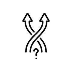 Black line icon for decision 