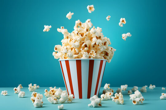Popcorn pop out for movie theatre background
