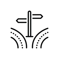 Black line icon for direction 