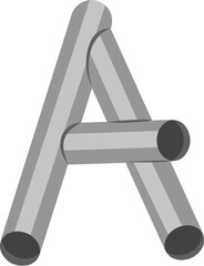 Metal Tube Letter A