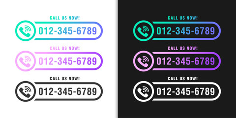 Call us now button vector templates fit for customer service hotline