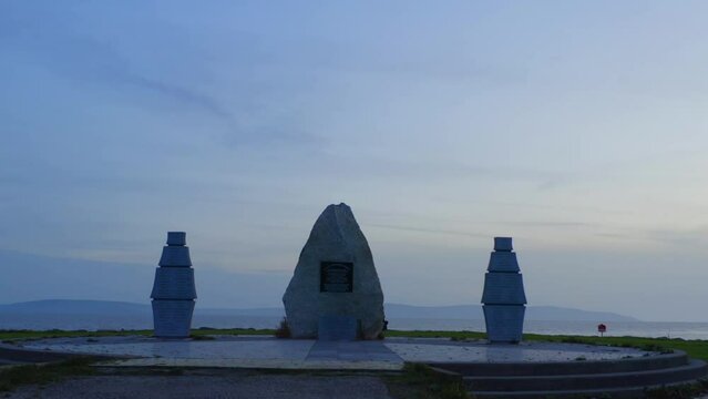Reverse dolly of the stones at Celia Griffin Memorial Park. Galway