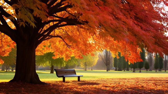 Autumn Wallpaper Anime Hd Background, 3d Background Rendering Brown Autumn  Leaves On A Park Bench In The Middle Of A Puddle Autumn Theme, Hd  Photography Photo Background Image And Wallpaper for Free