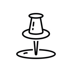 Black line icon for pin 