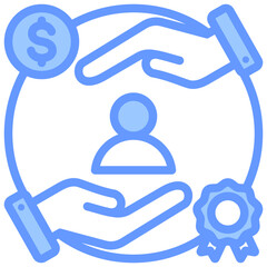 Employee Retention Blue Icon