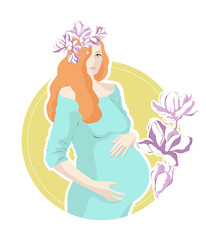 Pregnant Woman Vector Illustration