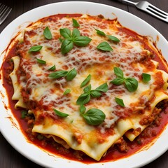 Rich and creamy lasagna dish filled layer by layer with fresh ingredients and topped with quality mozzarella
